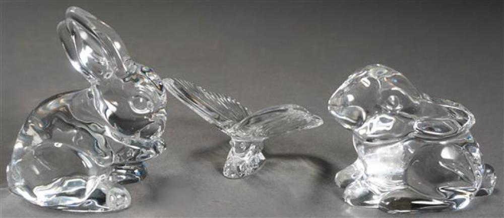 TWO WATERFORD CRYSTAL RABBITS AND