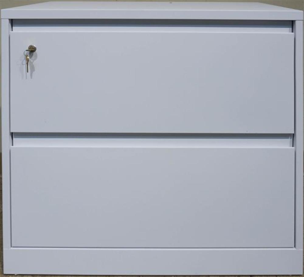 WHITE METAL TWO-DRAWER LATERAL FILE