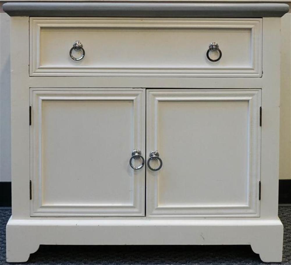 CONTEMPORARY WHITE AND GRAY ENAMEL