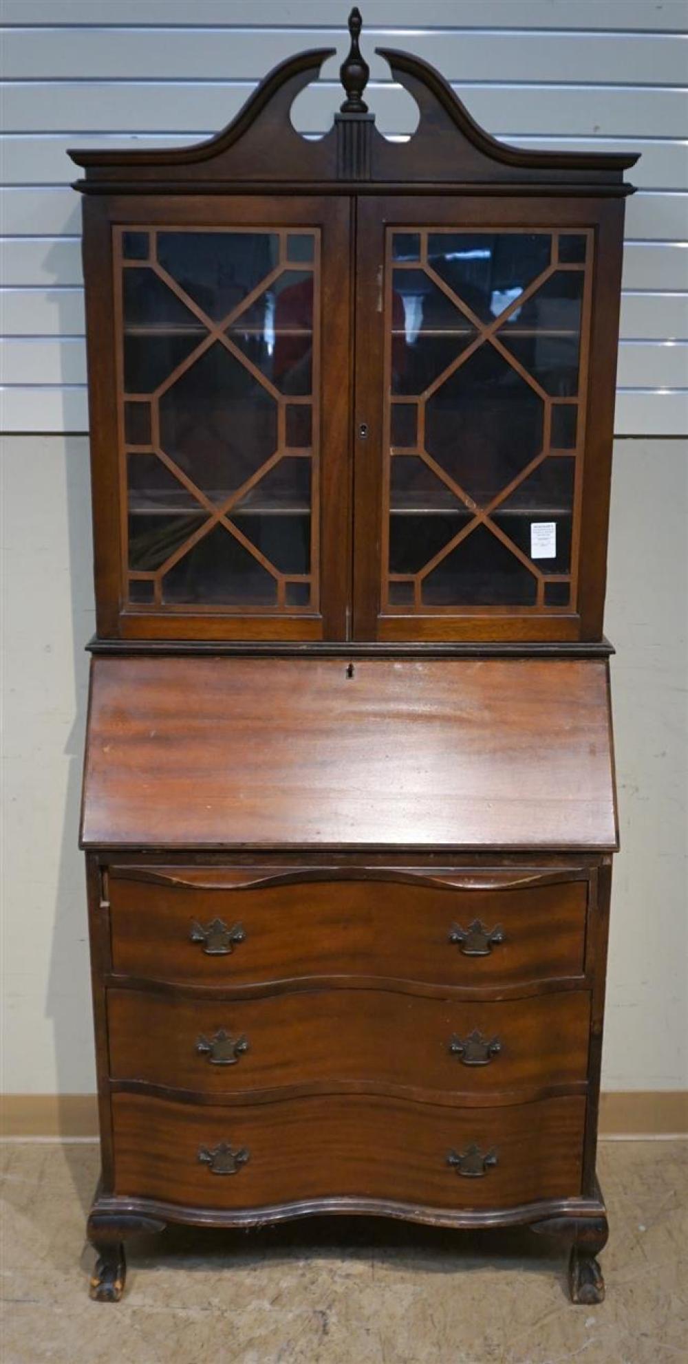 CHIPPENDALE STYLE MAHOGANY SECRETARY