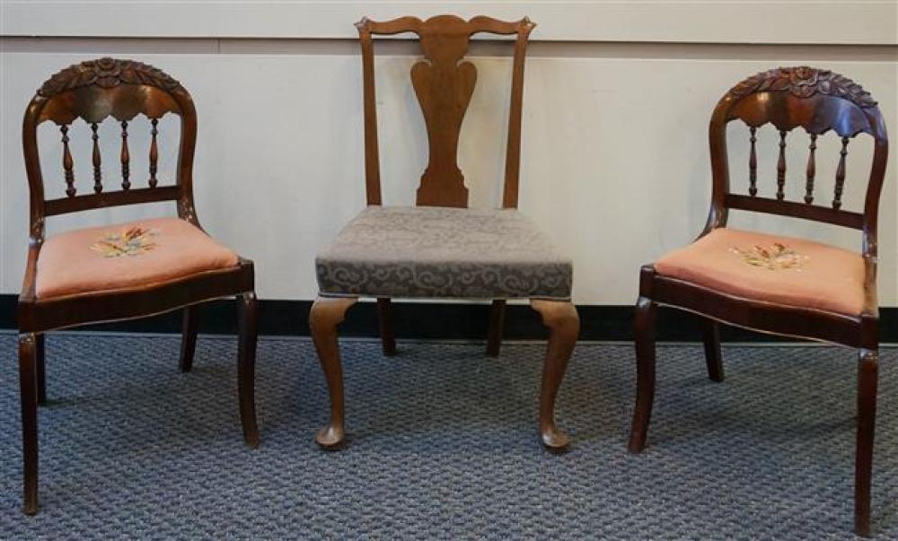 PAIR VICTORIAN MAHOGANY SIDE CHAIRS  32388f