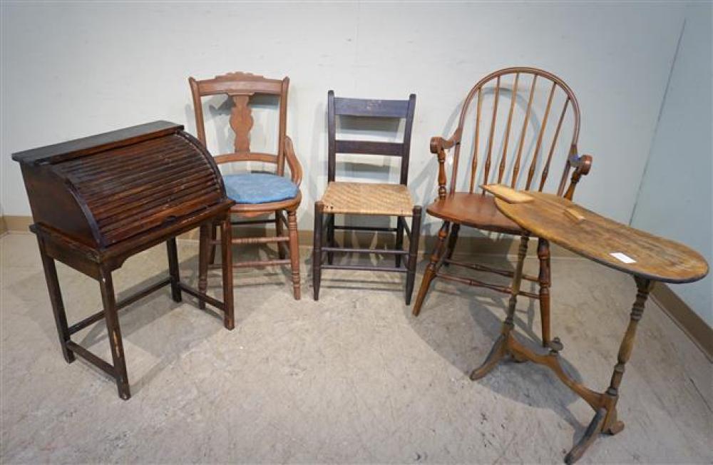 THREE ASSORTED FRUITWOOD CHAIRS,