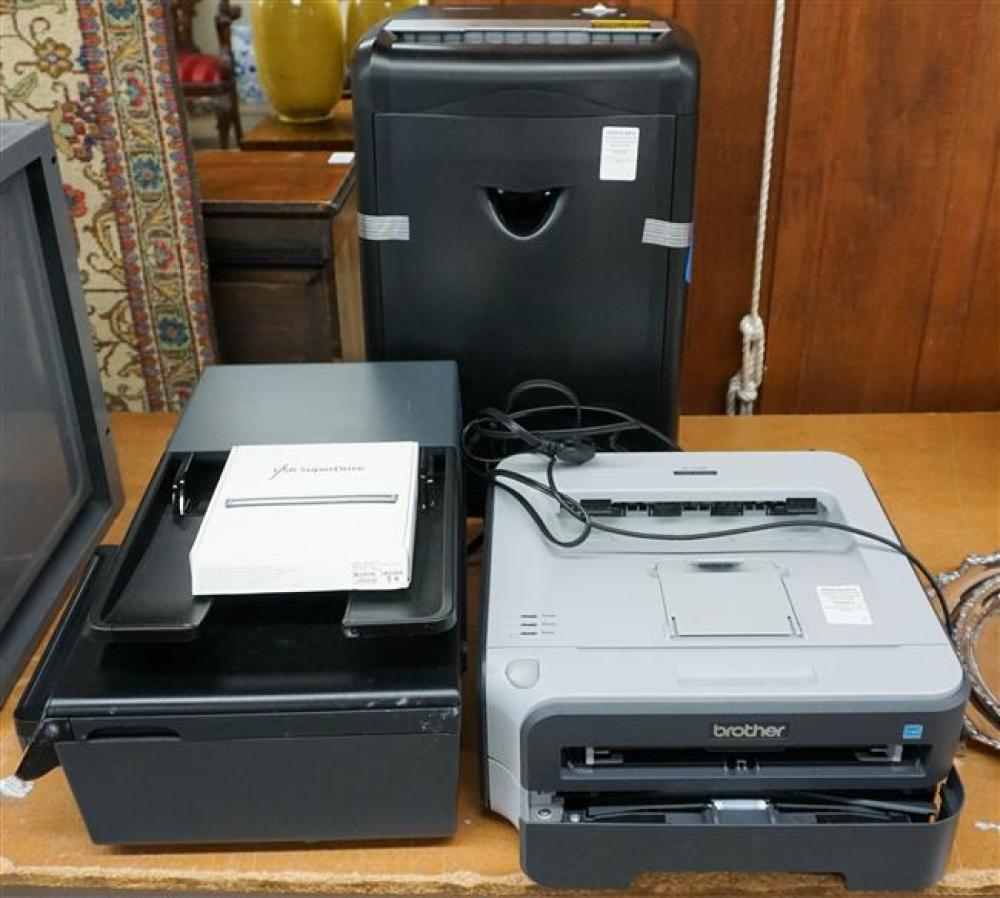 PAPER SHREDDER AND TWO PRINTERSPaper 3238ab