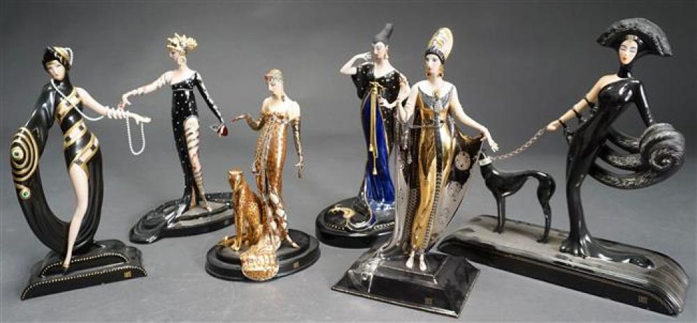 SIX ART DECO STYLE PORCELAIN FIGURINES  323900