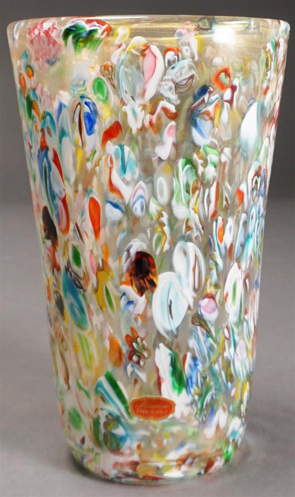 MURANO GLASS VASE, H: 10 INCHESMurano