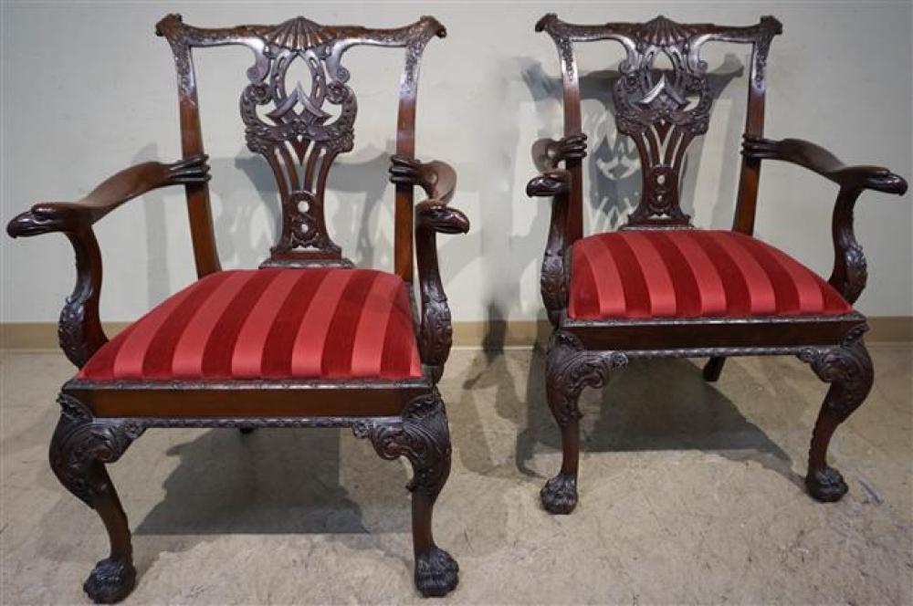 PAIR GEORGE II STYLE MAHOGANY LIBRARY