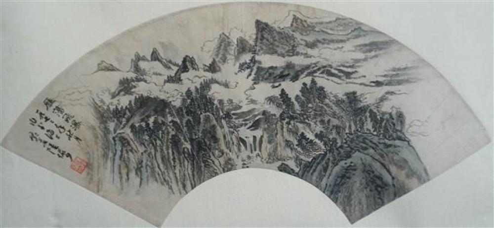 CHINESE MOUNTAIN LANDSCAPE WATERCOLOR  323997