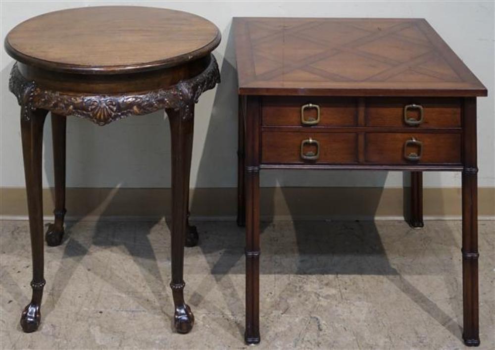 TWO MAHOGANY SIDE TABLES, LARGER