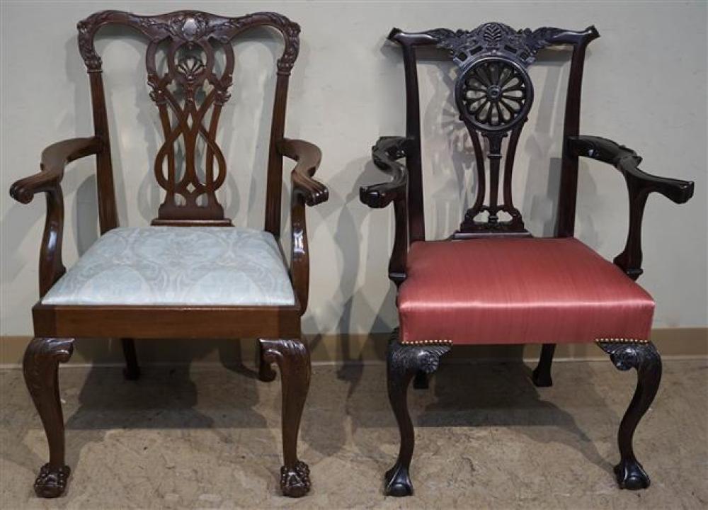 TWO CHIPPENDALE STYLE MAHOGANY 3239b2