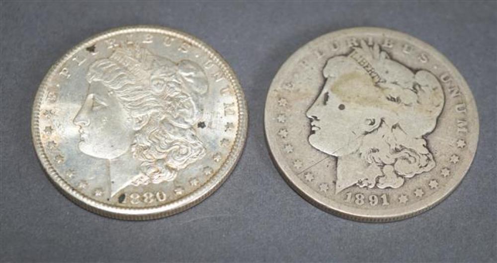1880 AND 1891 U.S. MORGAN SILVER DOLLARS1880