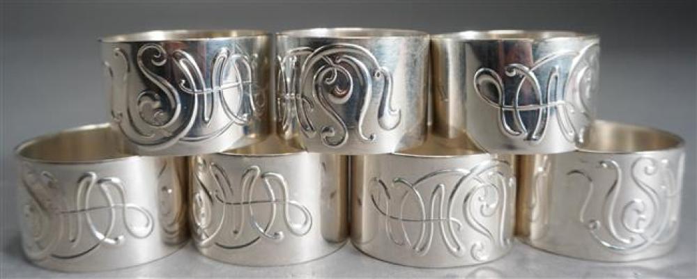 SEVEN INMAN STERLING NAPKIN RINGS  323a40