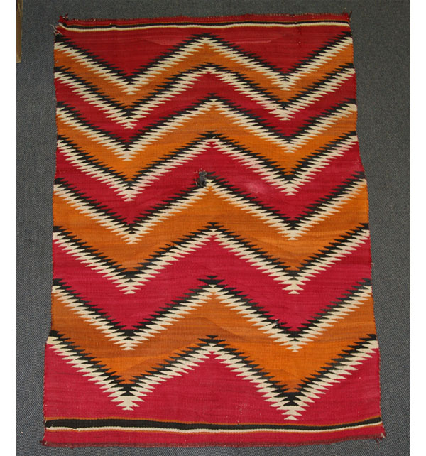 Hand loomed Navajo blanket serrated  505d4