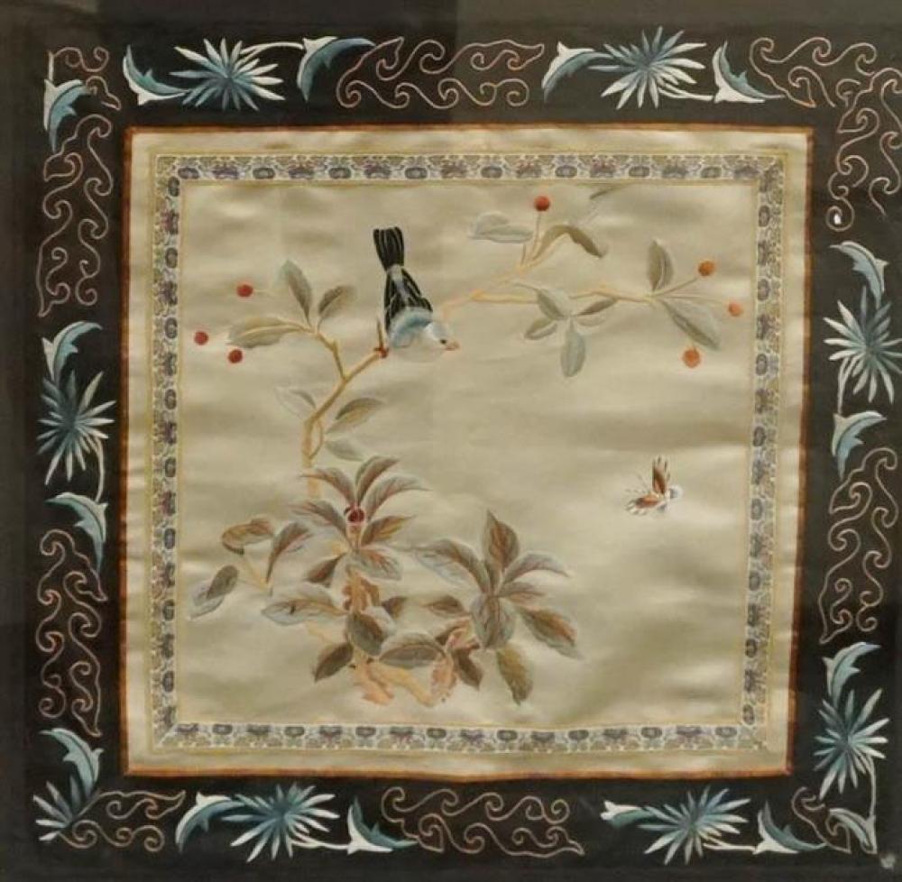 CHINESE SILK EMBROIDERY PANEL OF