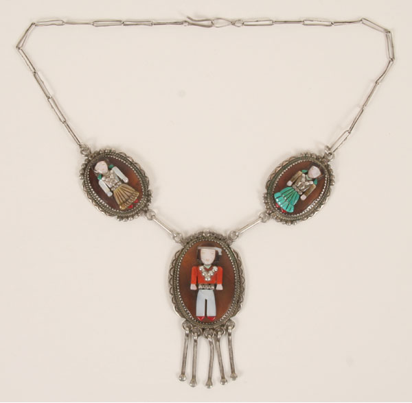 Bev. Etsate Zuni NM sterling necklace;