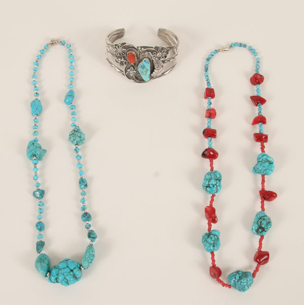 Native American turquoise and coral 505dc
