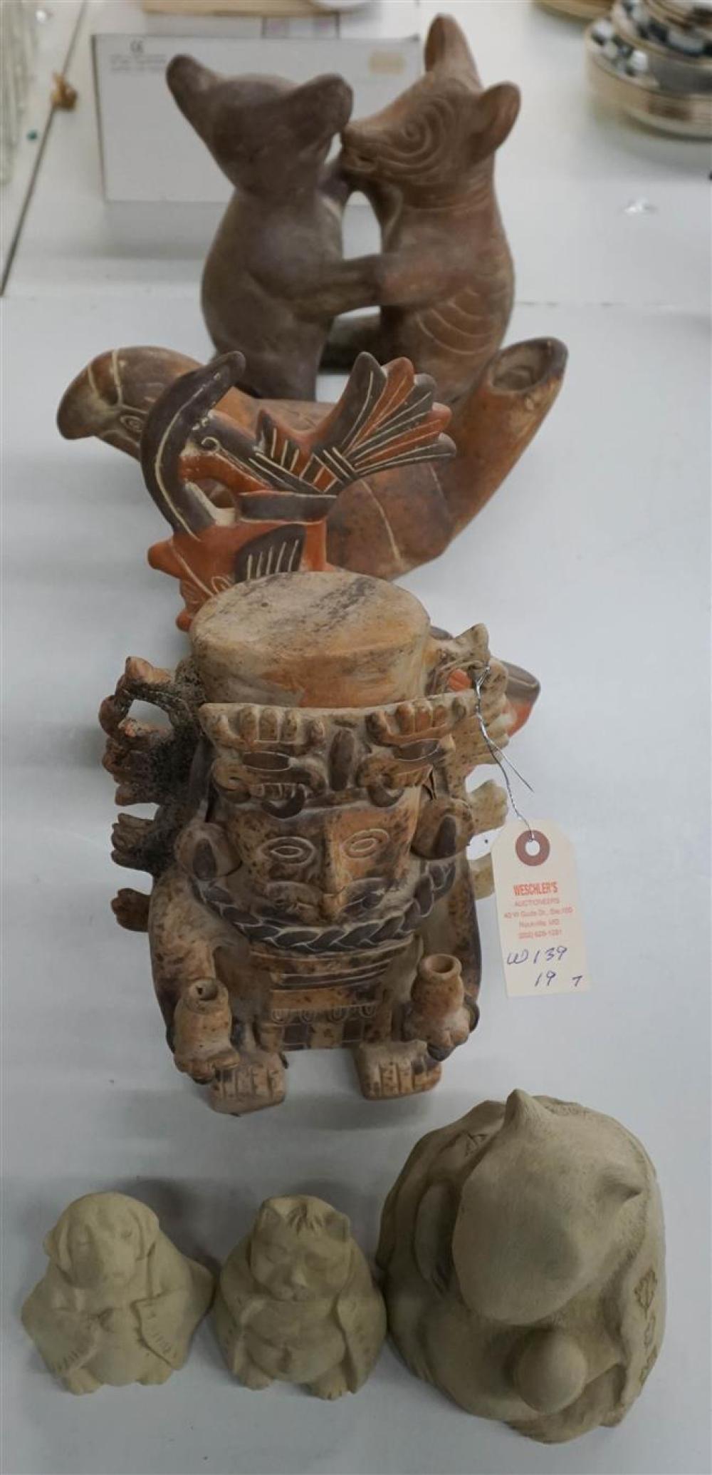 SEVEN PRE COLUMBIAN STYLE FIGURINESSeven 323aa0