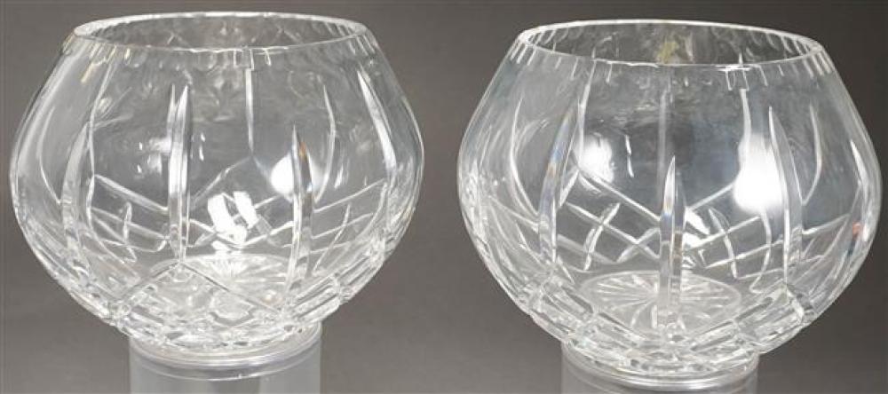 PAIR BULBOUS CRYSTAL VASES H  323ada