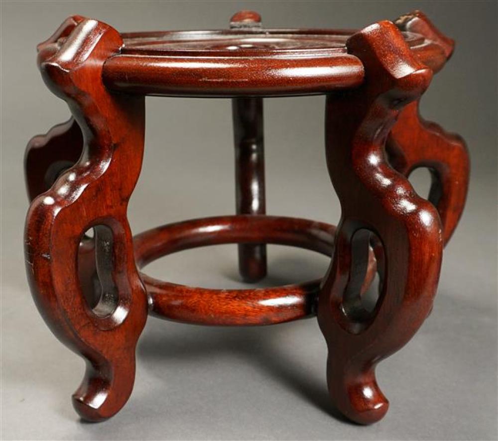 CHINESE HARDWOOD STAND, H: 9; D: