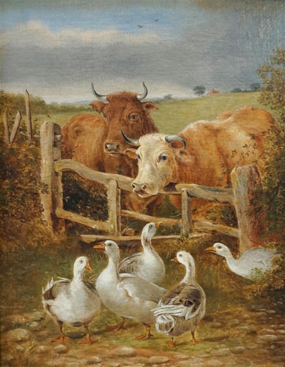 20TH CENTURY COWS AND DUCKS OIL 323b4b