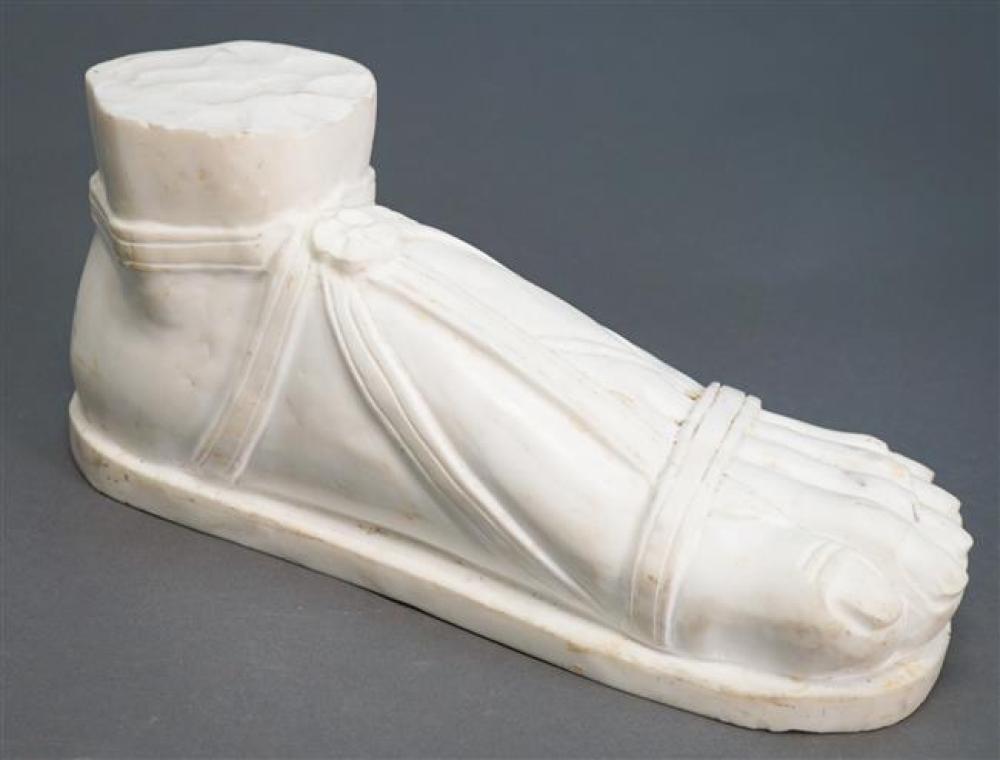 CARVED MARBLE 'ROMAN FOOT' SCULPTURE,