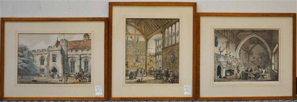 AFTER J. NASH, MANOR HOUSES, THREE LITHOGRAPHS