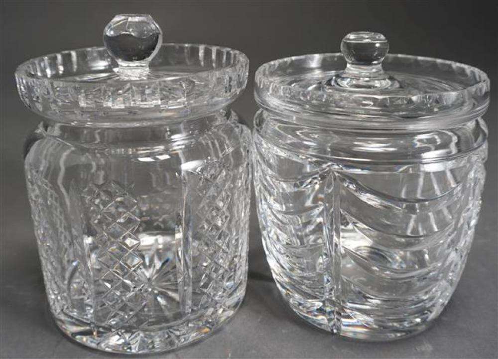 TWO ANGLO-IRISH CUT CRYSTAL BISCUIT