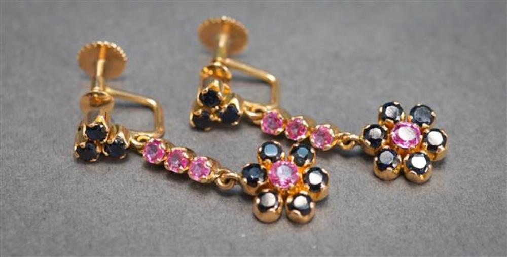 PAIR OF 14 KARAT YELLOW GOLD PINK 323c56