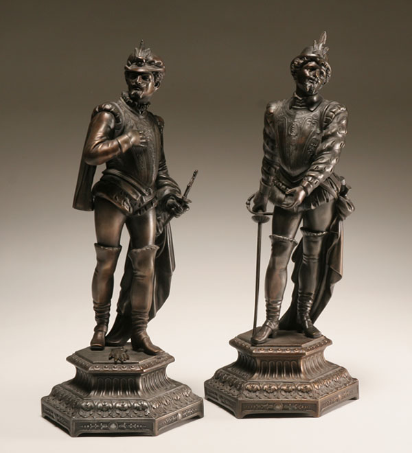 Pair of spelter figures dressed