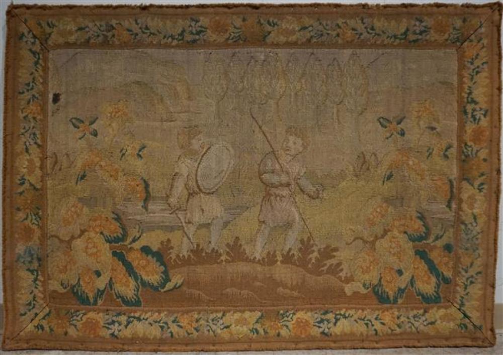 FLEMISH STYLE TAPESTRY OF WARRIORS,