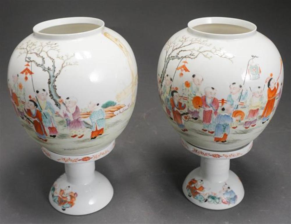 TWO CHINESE 'PROCESSION' HAND PAINTED