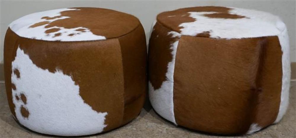 PAIR OF ROOM AND BOARD COWHIDE 323da1