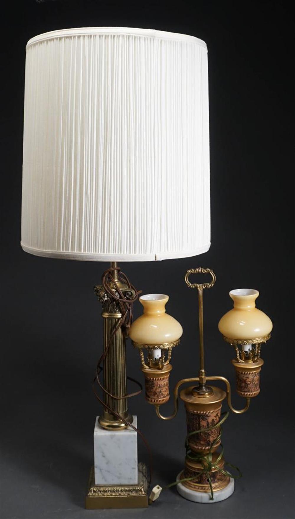 TWO EMPIRE STYLE TABLE LAMPS, H