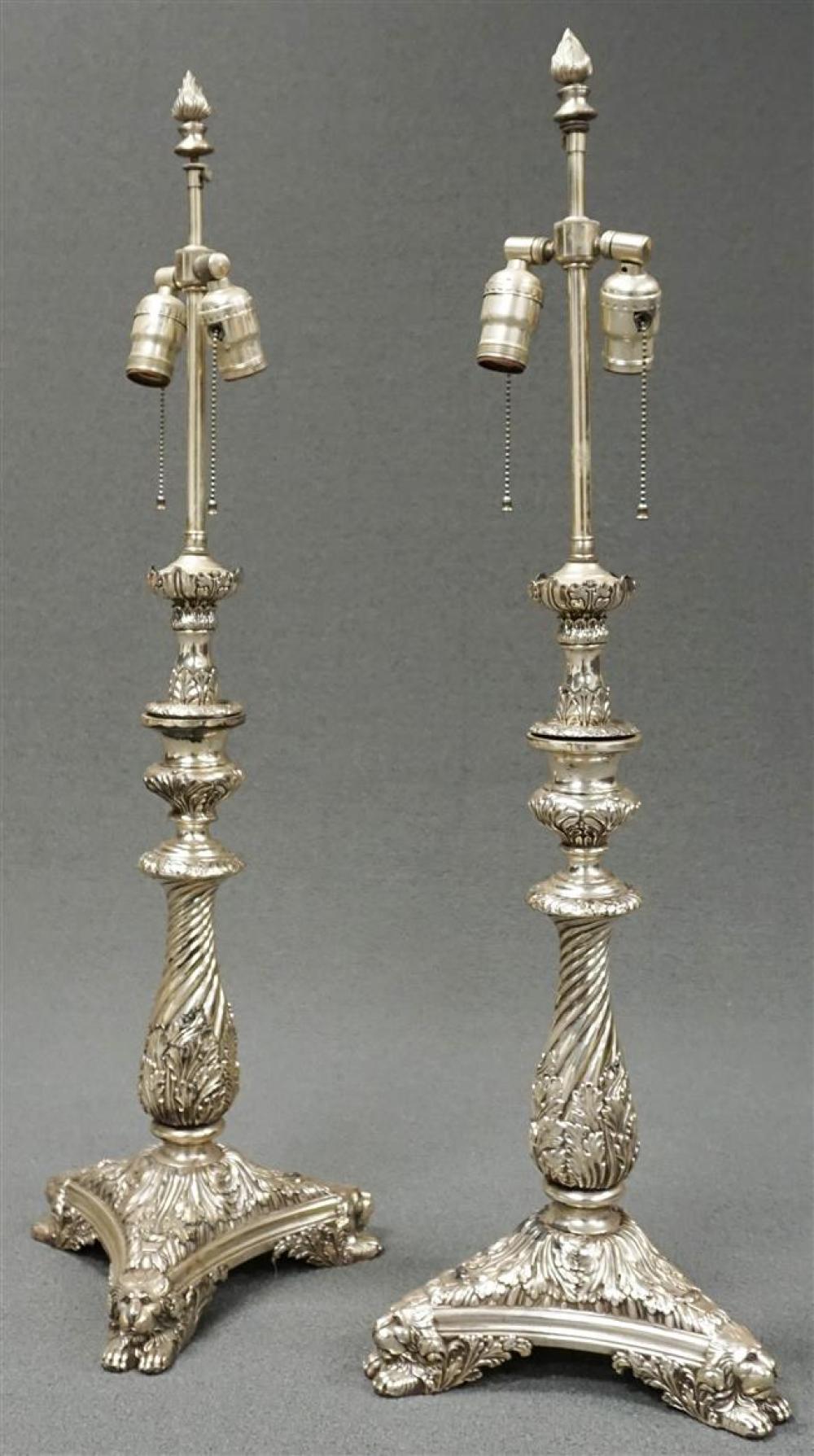 PAIR REGENCY STYLE SILVER PLATE