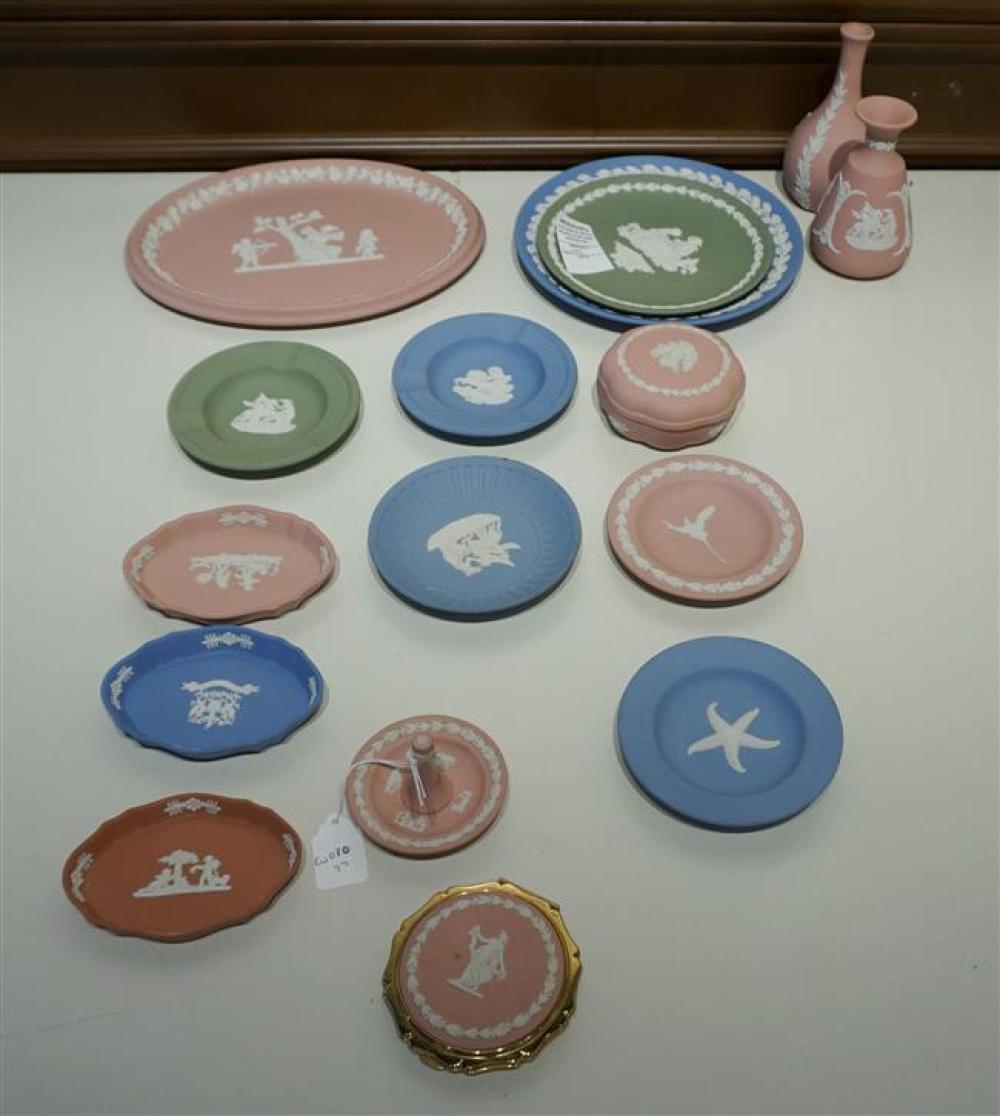 SEVENTEEN WEDGWOOD JASPERWARE TABLE