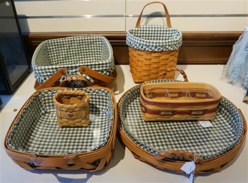 SIX ASSORTED SPLIT WOOD BASKETS  323eb5