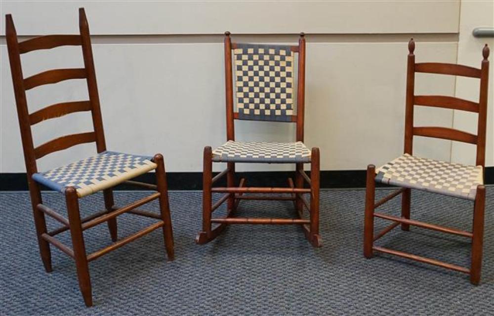 PAIR SHAKER STYLE FRUITWOOD SIDE CHAIRS