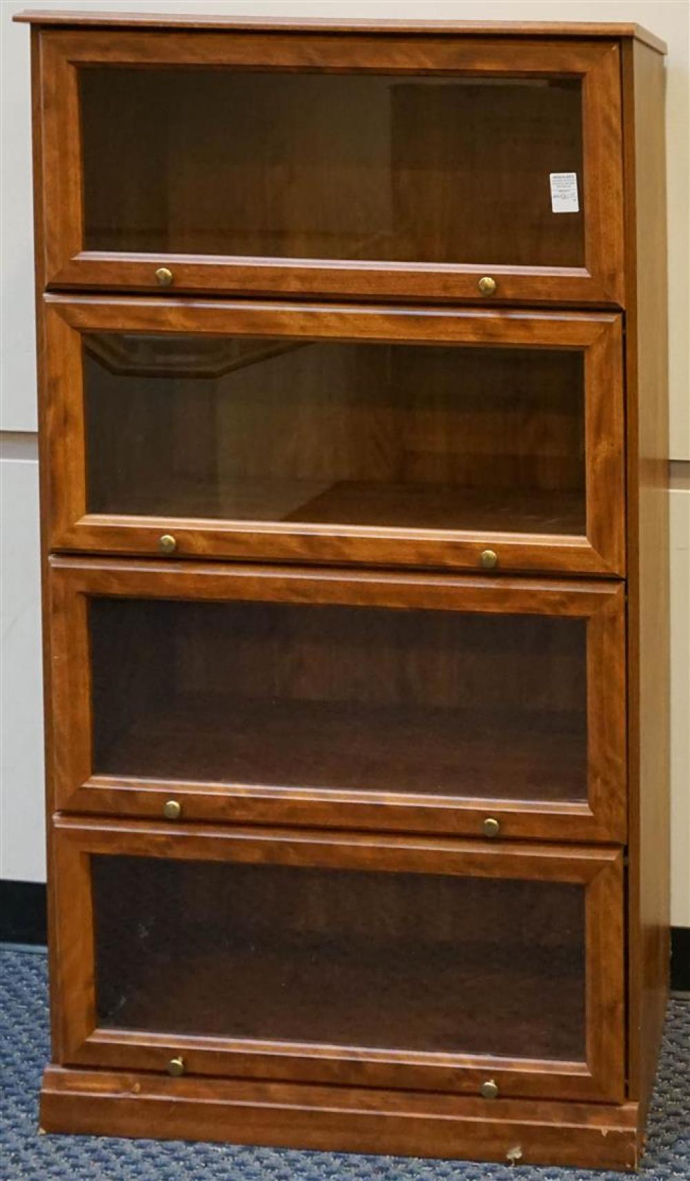 MAPLE FINISH BARRISTER STYLE BOOKCASES,