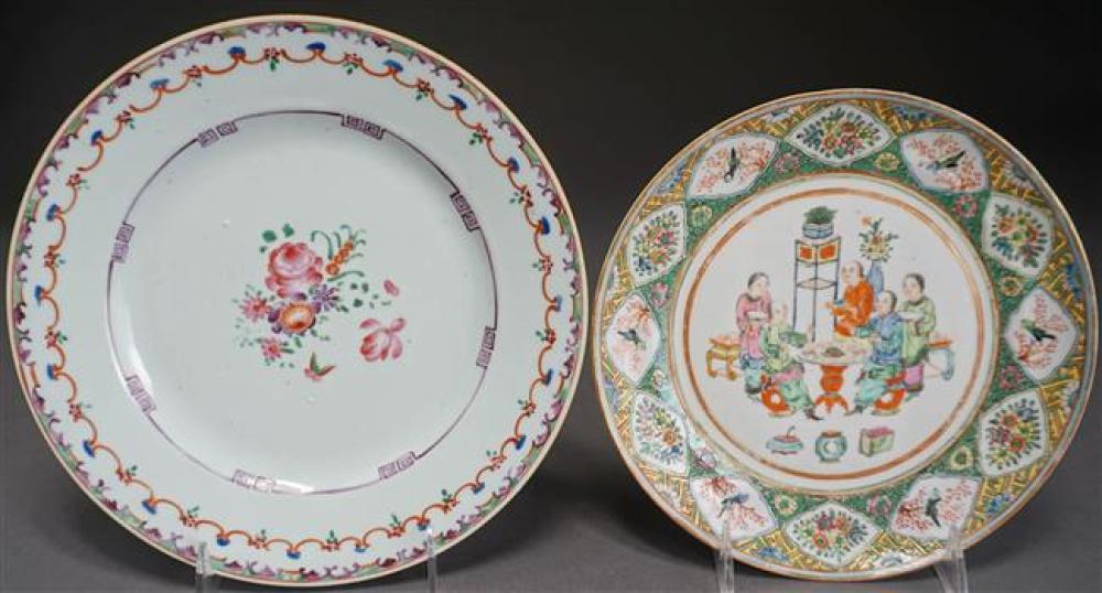 TWO CHINESE EXPORT PORCELAIN PLATES,