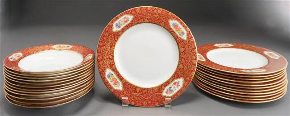 TWELVE ASCENT PORCELAIN GILT AND ROSE