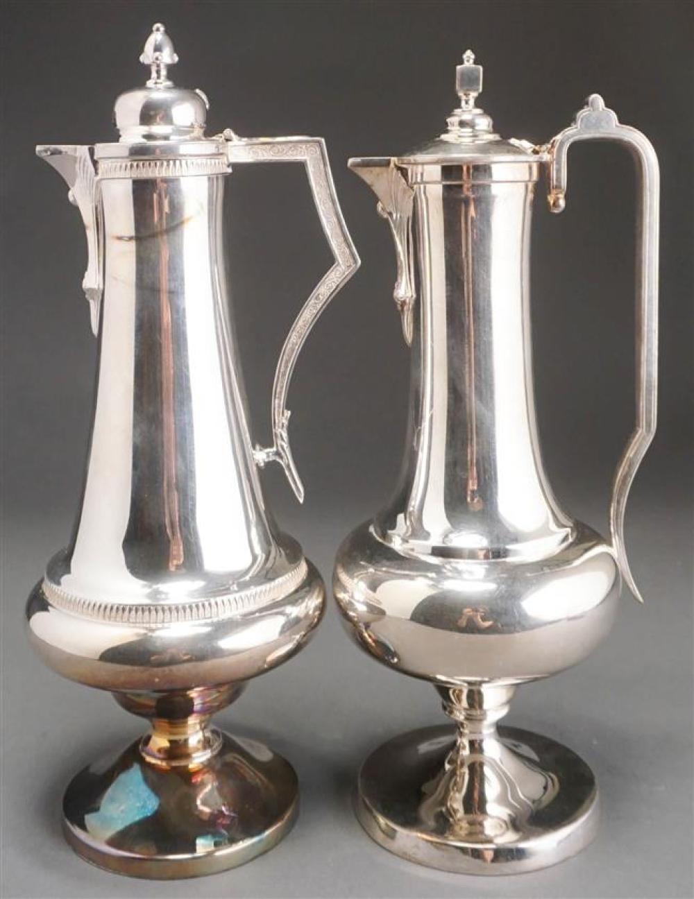 TWO SILVER PLATE PEDESTAL WINE