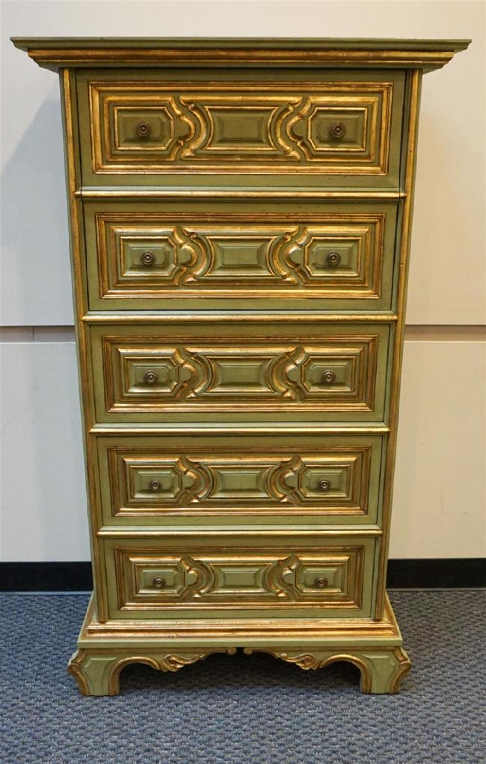 PARCEL GILT GREEN ENAMEL DECORATED