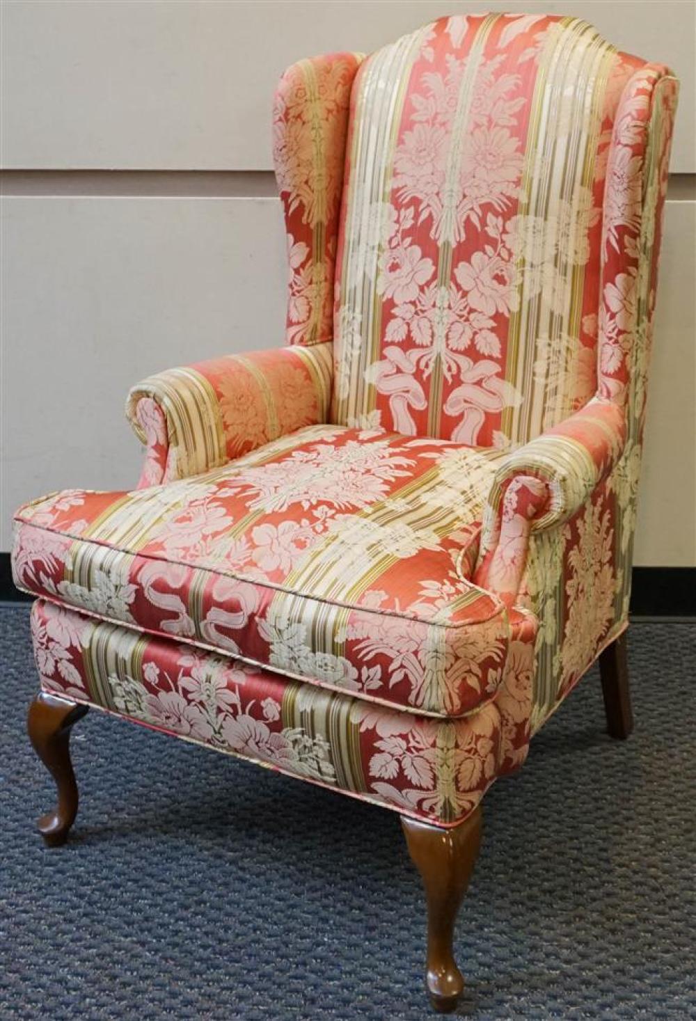 QUEEN ANNE STYLE MAHOGANY UPHOLSTERED 323ff2