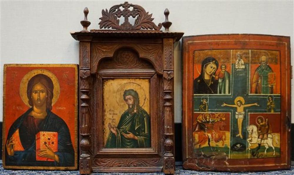 THREE RUSSIAN AND GREEK ICONSThree 32409a