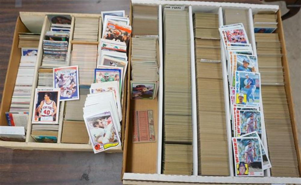 TWO BOXES OF ASSORTED SPORTS CARDS  3240ba