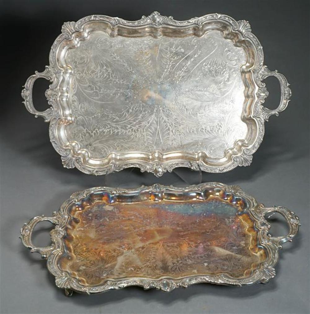 NEST OF TWO SILVER PLATE TWO-HANDLE