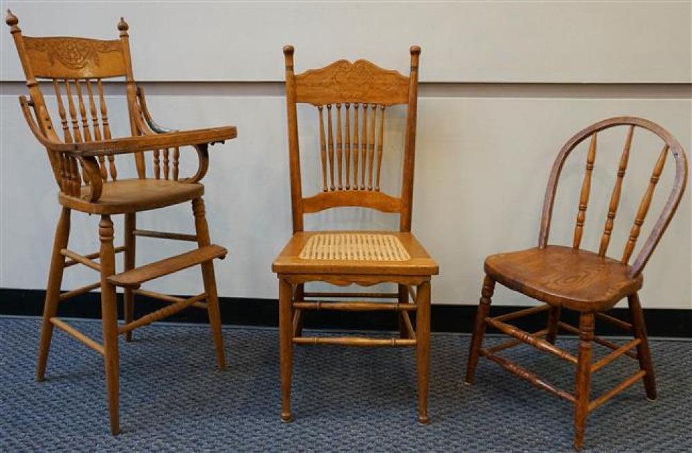 LATE VICTORIAN OAK HIGH CHAIR (ARM