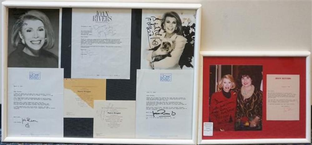 TWO FRAMED JOAN RIVERS SIGNED EPHEMERATwo