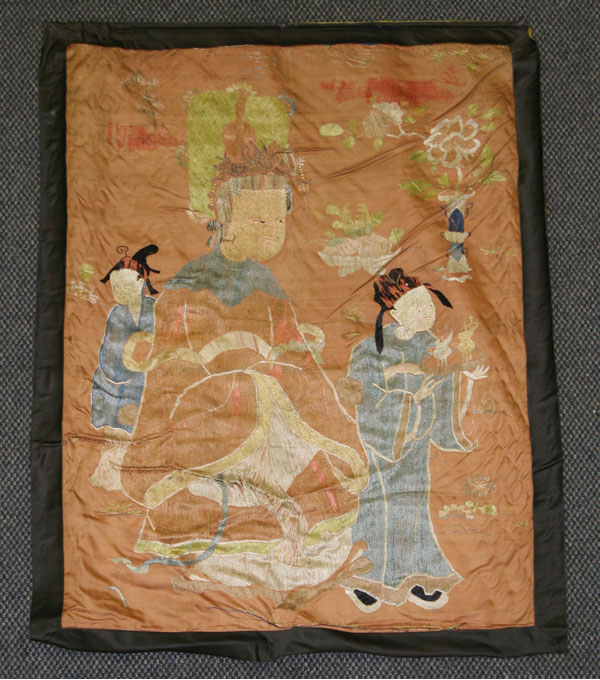 Chinese court scene embroidered