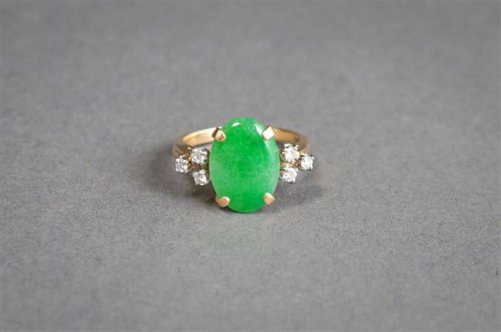 14-KARAT YELLOW-GOLD, JADE AND