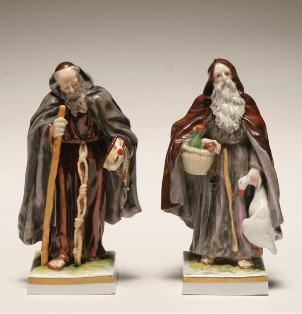 Pair cloaked Capo di Monte monks  506a1